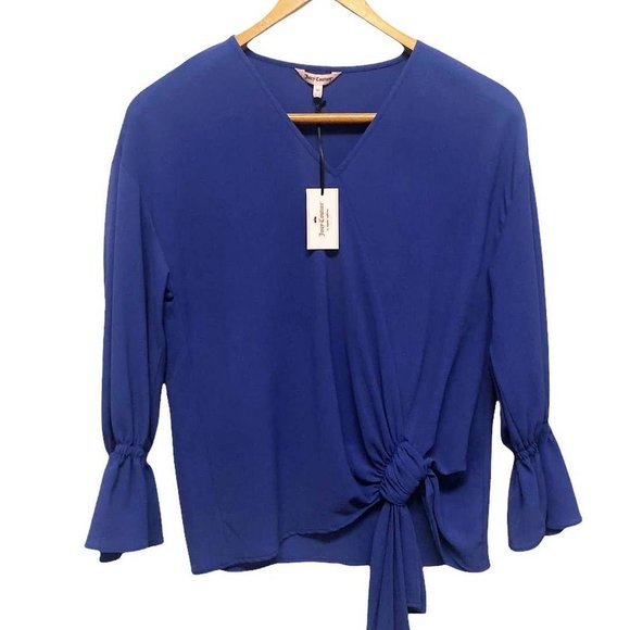 Juicy Couture Other - Juicy Couture NWT Blue Tie Front Bell Sleeve Top
